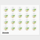 Fiesta Watercolor Bruiloftsfeest Ronde Sticker (Vel)