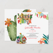 Fiesta | Waterverf Bridal Shower Invitation Kaart (Voorkant / Achterkant)