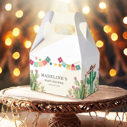 Fiesta Waterverf Cactus Mexicaans Baby shower Bedankdoosjes