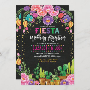 Fiesta Wedding Reception Mexican Floral Party Kaart