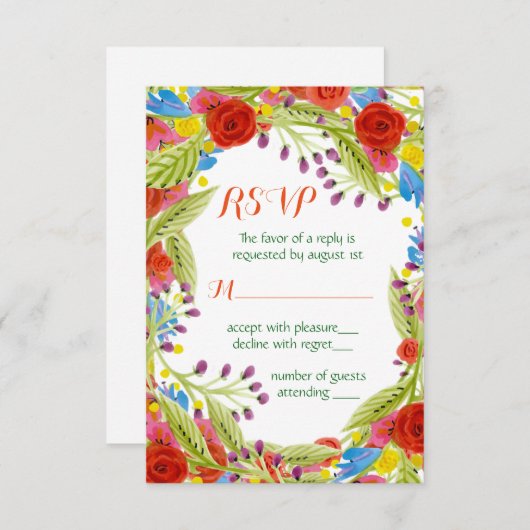 Fiesta Wedding RSVP (Voorkant / Achterkant)