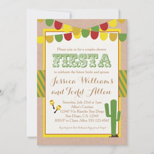 Fiesta Wedding shower Invitation Couples (Devant)