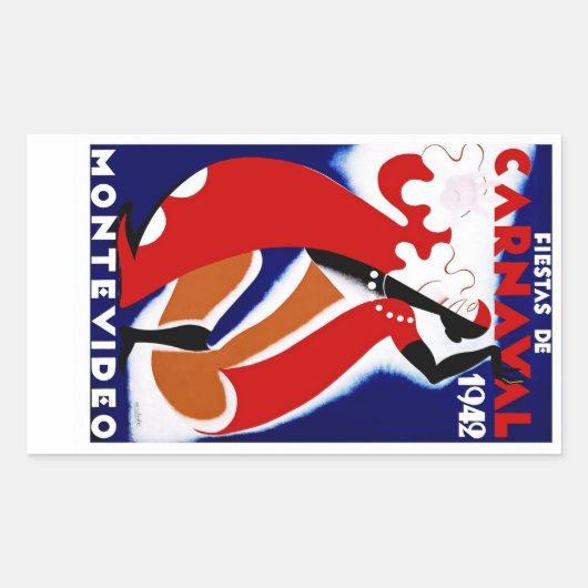 Fiestas de Carnaval ~ Montevideo Rechthoekige Sticker (Voorkant)