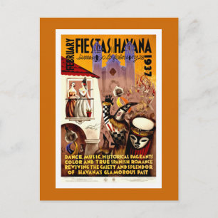 Fiestas in Havana Vintage Travel Briefkaart