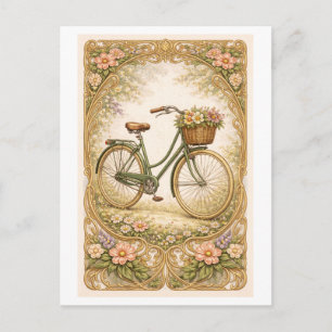 Fietillustratie in vintage stijl briefkaart