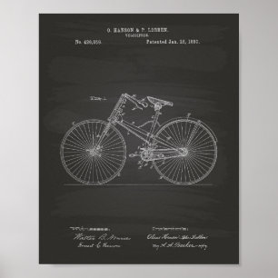 fiets 1890-patentartbord poster