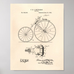 fiets 1891-patentkunst - oude pooier poster