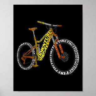 Fiets anatomie mountainbike MTB-onderdelen grappig Poster