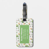  fiets, ballon en bloemen bagagelabel (Achterkant verticaal)