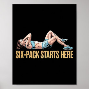 Fiets Crunch Oefening Bodybuilding Fitness Work Poster