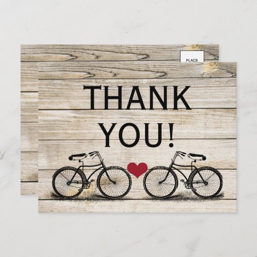 fiets Dank u bruiloft Briefkaarten (Voorkant / Achterkant)