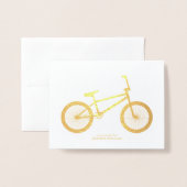 Fiets dank u folie kaarten (Voorkant met envelop)