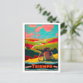  fiets en bike op heuvel briefkaart (Staand voorkant)