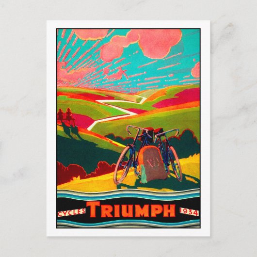  fiets en bike op heuvel briefkaart (Voorkant)