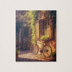  fiets- en bloempotten legpuzzel