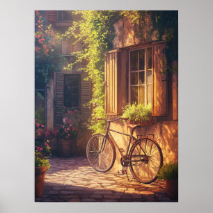  fiets- en bloempotten poster