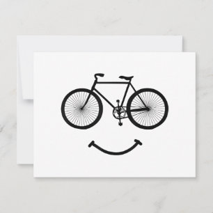 Fiets en glimlach T-shirt Fietsen T-shirt Zwart Feestdagenkaart
