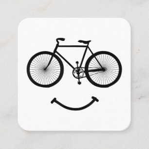 Fiets en glimlach T-shirt Fietsen T-shirt Zwart Vierkante Visitekaartje