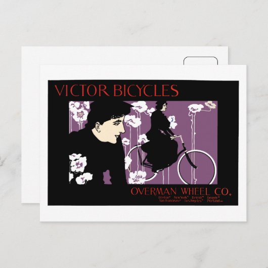 fiets en Victor Bicycles Victoriaans Briefkaart (Voorkant / Achterkant)