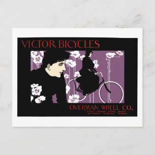  fiets en Victor Bicycles Victoriaans Briefkaart