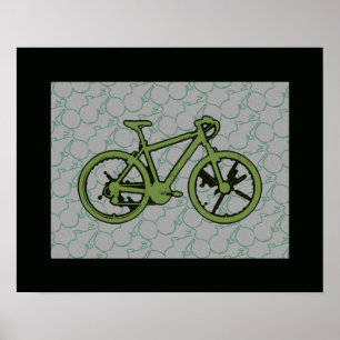 fiets . fietsen . groen poster