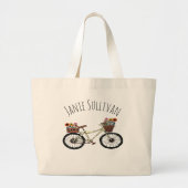  fiets - Floral mandje Grote Tote Bag (Voorkant)