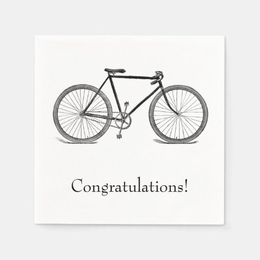  fiets gefeliciteerd servetten (Voorkant)