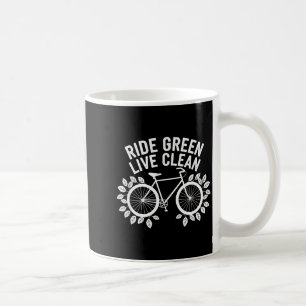 Fiets groen leef schoon Fietser Natuur Liefhebber Koffiemok