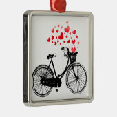  fiets, hart in mandje metalen ornament (Rechts)