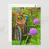  fiets in de tuin briefkaart (Voorkant / Achterkant)