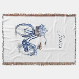 Fiets in Delfts Blauw aanpasbaar Deken