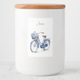 Fiets in Delfts Blauw aanpasbaar Voedselcontainer Etiket