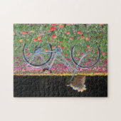 Fiets in een Tulpenveld! Legpuzzel (Horizontaal)