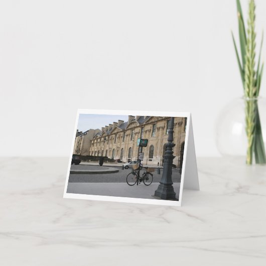 Fiets in Parijs, Drybrush Notecard Kaart (Voorkant)