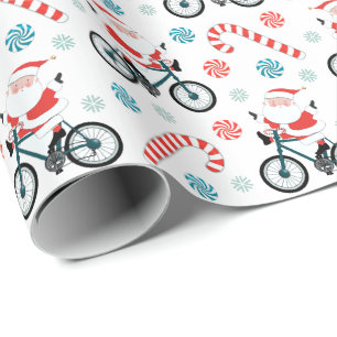 Fiets kerstcadeau inpakpapier