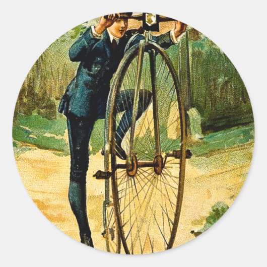  Fiets Kerstmis Kaart Ronde Sticker (Voorkant)