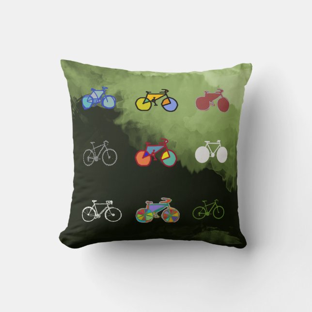 Fiets kleur fietsen kussen (Voorkant)