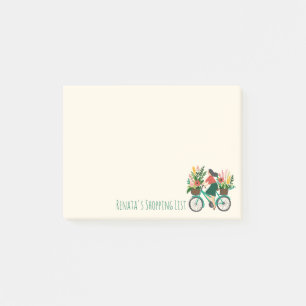 Fiets Meisje Bloemen Kruidenierswinkel Lijst Post-it® Notes