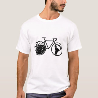 Fiets met bierglas. Flesopener icoon T-shirt