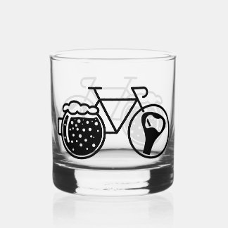 Fiets met bierglas. Flesopener icoon Whisky Glas