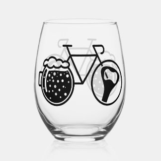 Fiets met bierglas. Flesopener icoon Wijnglas Zonder Voet