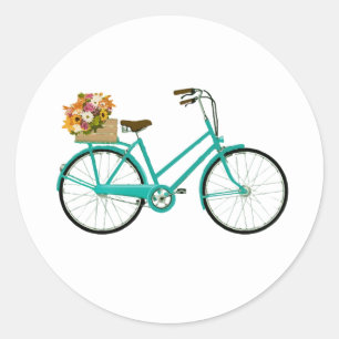  fiets met bloemen die stickers schilderen