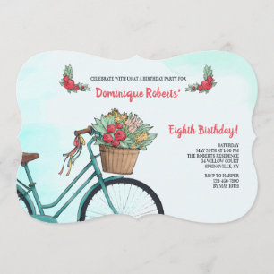 fiets met bloemen kaart