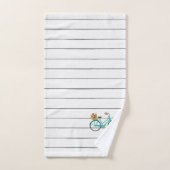  Fiets met Bloemen Turquoise Handdoek Set (Handdoek)