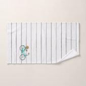 Fiets met Bloemen Turquoise Handdoek Set (Handdoek)
