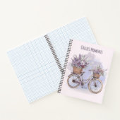 fiets met bloemen – Waterverf Notitieboek (Binnen)