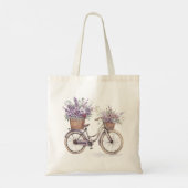  fiets met bloemen – Waterverf Tote Bag (Achterkant)