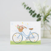  Fiets met Bloemenmand Briefkaart (Staand voorkant)