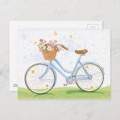  Fiets met Bloemenmand Briefkaart (Voorkant / Achterkant)