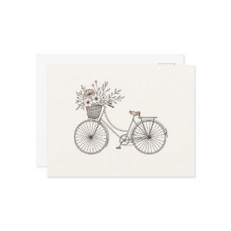  Fiets met Blooming Basket Briefkaart